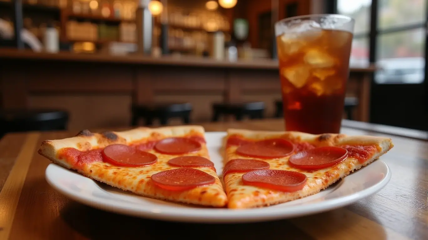 Pizza Slice and Soft Drink Special
